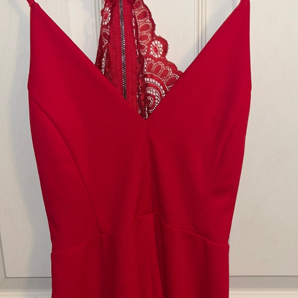 Red Long Dress with Open Back